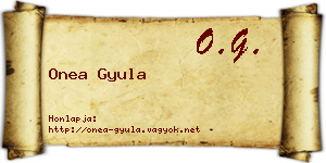 Onea Gyula névjegykártya